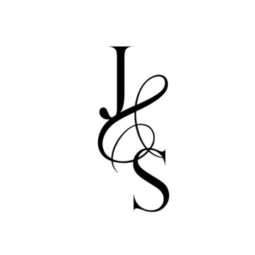 sj, js, monogram logo. Calligraphic signature icon. Wedding Logo Monogram. modern monogram symbol. Couples logo for wedding