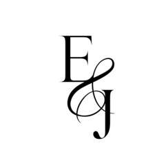 je, ej, monogram logo. Calligraphic signature icon. Wedding Logo Monogram. modern monogram symbol. Couples logo for wedding