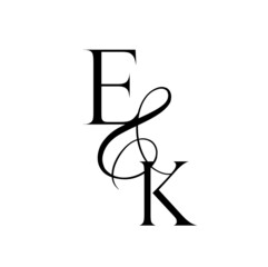 ke, ek, monogram logo. Calligraphic signature icon. Wedding Logo Monogram. modern monogram symbol. Couples logo for wedding