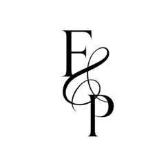 pf, fp, monogram logo. Calligraphic signature icon. Wedding Logo Monogram. modern monogram symbol. Couples logo for wedding