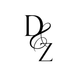 zd, dz, monogram logo. Calligraphic signature icon. Wedding Logo Monogram. modern monogram symbol. Couples logo for wedding