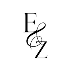 ze, ez, monogram logo. Calligraphic signature icon. Wedding Logo Monogram. modern monogram symbol. Couples logo for wedding