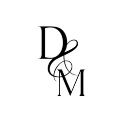 md, dm, monogram logo. Calligraphic signature icon. Wedding Logo Monogram. modern monogram symbol. Couples logo for wedding