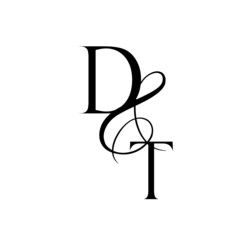 td, dt, monogram logo. Calligraphic signature icon. Wedding Logo Monogram. modern monogram symbol. Couples logo for wedding