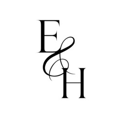 he, eh, monogram logo. Calligraphic signature icon. Wedding Logo Monogram. modern monogram symbol. Couples logo for wedding