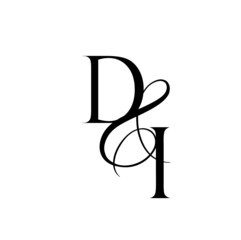 id, di, monogram logo. Calligraphic signature icon. Wedding Logo Monogram. modern monogram symbol. Couples logo for wedding