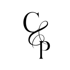 pc, cp, monogram logo. Calligraphic signature icon. Wedding Logo Monogram. modern monogram symbol. Couples logo for wedding