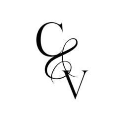 vc, cv, monogram logo. Calligraphic signature icon. Wedding Logo Monogram. modern monogram symbol. Couples logo for wedding