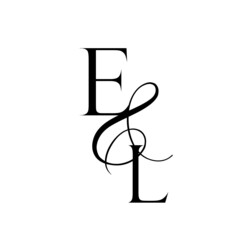 le, el, monogram logo. Calligraphic signature icon. Wedding Logo Monogram. modern monogram symbol. Couples logo for wedding