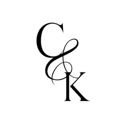 kc, ck, monogram logo. Calligraphic signature icon. Wedding Logo Monogram. modern monogram symbol. Couples logo for wedding