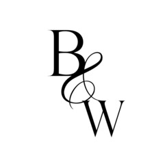wb, bw, monogram logo. Calligraphic signature icon. Wedding Logo Monogram. modern monogram symbol. Couples logo for wedding
