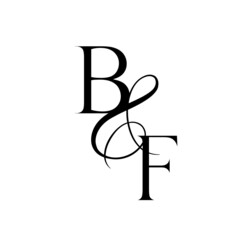 fb, bf, monogram logo. Calligraphic signature icon. Wedding Logo Monogram. modern monogram symbol. Couples logo for wedding