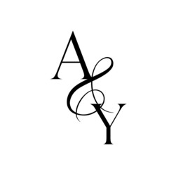 ya, ay, monogram logo. Calligraphic signature icon. Wedding Logo Monogram. modern monogram symbol. Couples logo for wedding