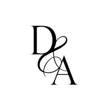 ad, da, monogram logo. Calligraphic signature icon. Wedding Logo Monogram. modern monogram symbol. Couples logo for wedding