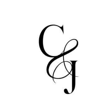 jc, cj, monogram logo. Calligraphic signature icon. Wedding Logo Monogram. modern monogram symbol. Couples logo for wedding