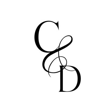 dc, cd, monogram logo. Calligraphic signature icon. Wedding Logo Monogram. modern monogram symbol. Couples logo for wedding