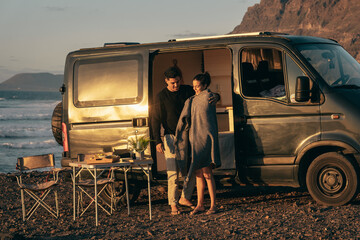 Atardecer en la playa, Camper life, Van life