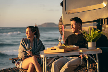 Atardecer en la playa, Camper life, Van life