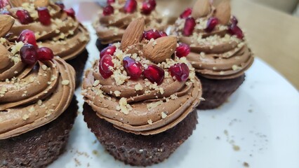 chocolate cupcakes on a plate