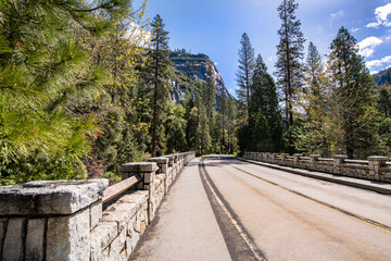 Fototapeta na wymiar Brücke mit Straße im Yosemite National Park