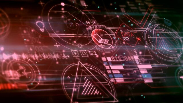 Animated digital data array in the form of infographics