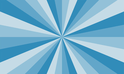 Abstract explosion background for presentation in gradient blue color. Light glare effect background. Blue sunburst pattern background. Vector illustration of a radial ray.