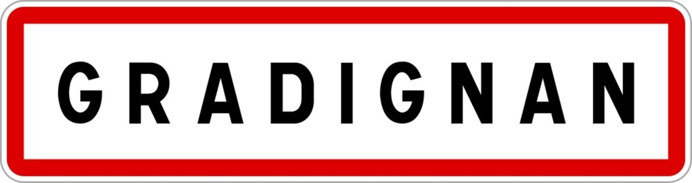 Panneau entrée ville agglomération Gradignan / Town entrance sign Gradignan