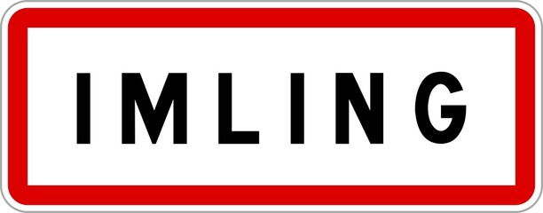 Panneau entrée ville agglomération Imling / Town entrance sign Imling