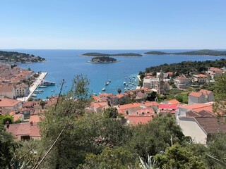 View of Hvar Town and Paklinski Islands from Fortica