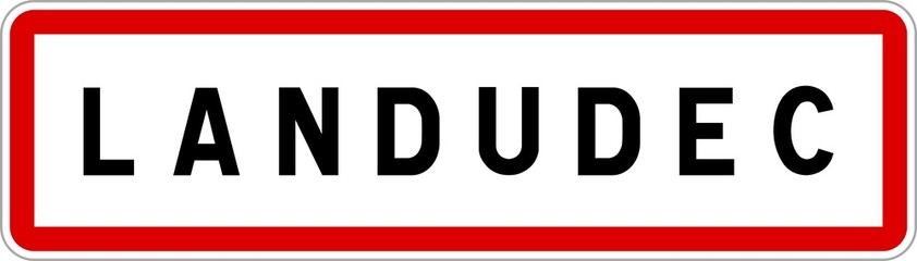 Panneau entrée ville agglomération Landudec / Town entrance sign Landudec © BaptisteR