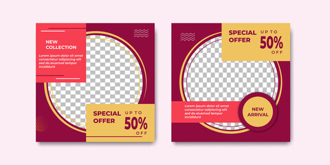 Modern social media post template. Suitable for sale, seminars, marketing, flyer and webinar design concept.