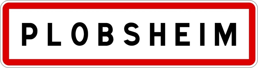 Panneau entrée ville agglomération Plobsheim / Town entrance sign Plobsheim