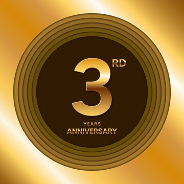 3rd Anniversary logotype. Anniversary celebration template design for booklet, leaflet, magazine, brochure poster, banner, web, invitation or greeting card. Vector illustrations.