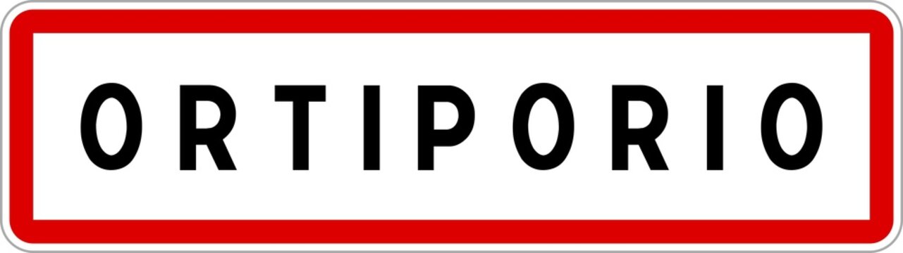 Panneau entrée ville agglomération Ortiporio / Town entrance sign Ortiporio