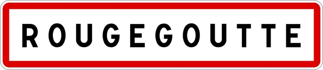 Panneau entrée ville agglomération Rougegoutte / Town entrance sign Rougegoutte