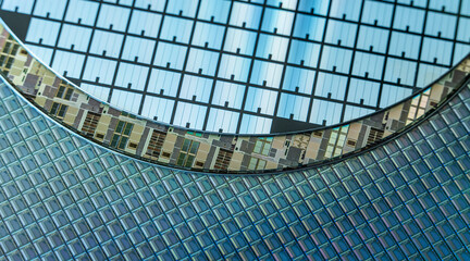 Silicon Wafer with microchips used in electronics