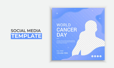 World cancer day social media post and web banner template