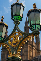 Fototapeta na wymiar Intricate designs are part of street lamp design in London England.