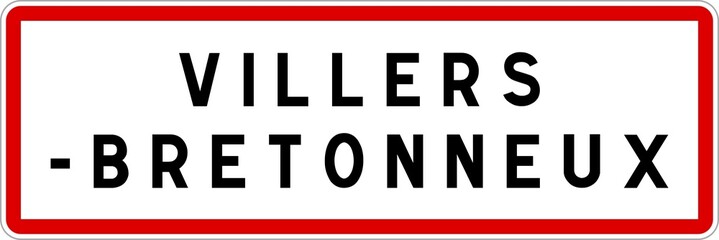 Panneau entrée ville agglomération Villers-Bretonneux / Town entrance sign Villers-Bretonneux