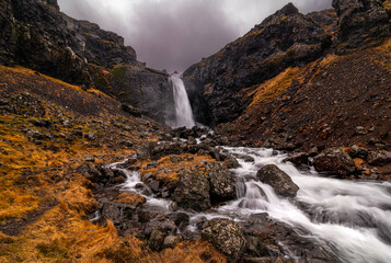 One of the many waterfalls in Iceland