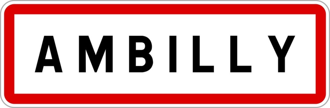 Panneau entr&eacute;e ville agglom&eacute;ration Ambilly / Town entrance sign Ambilly