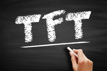 TFT - Thin Film Transistor acronym, technology text concept on blackboard