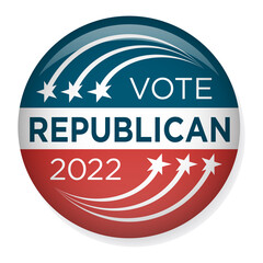 2022 Midterm Elections Design w Red White and Blue Vote Icon