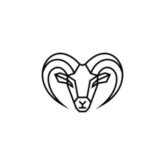 GOAT GOAT HEAD GOAT HEAD LINE logo vector icon illustration template download