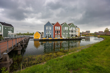 Fototapeta na wymiar Modern residential architecture in Houten, The Netherlands