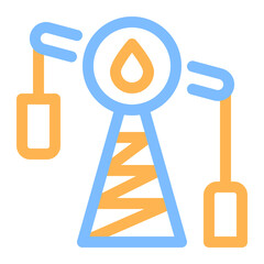oil pump colored line icon