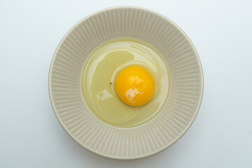 Fresh raw eggs in a bowl concept