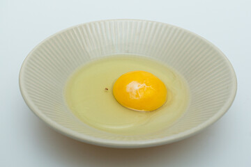 Fresh raw eggs in a bowl concept