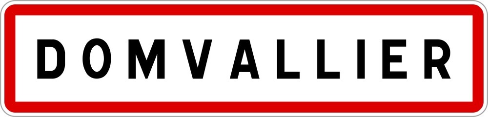 Panneau entrée ville agglomération Domvallier / Town entrance sign Domvallier