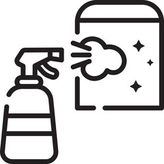 cleaning icon detailed outline